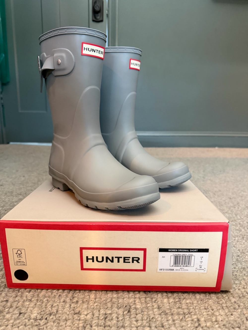 Hunter Women’s original Short Boots in Tundra Grey
